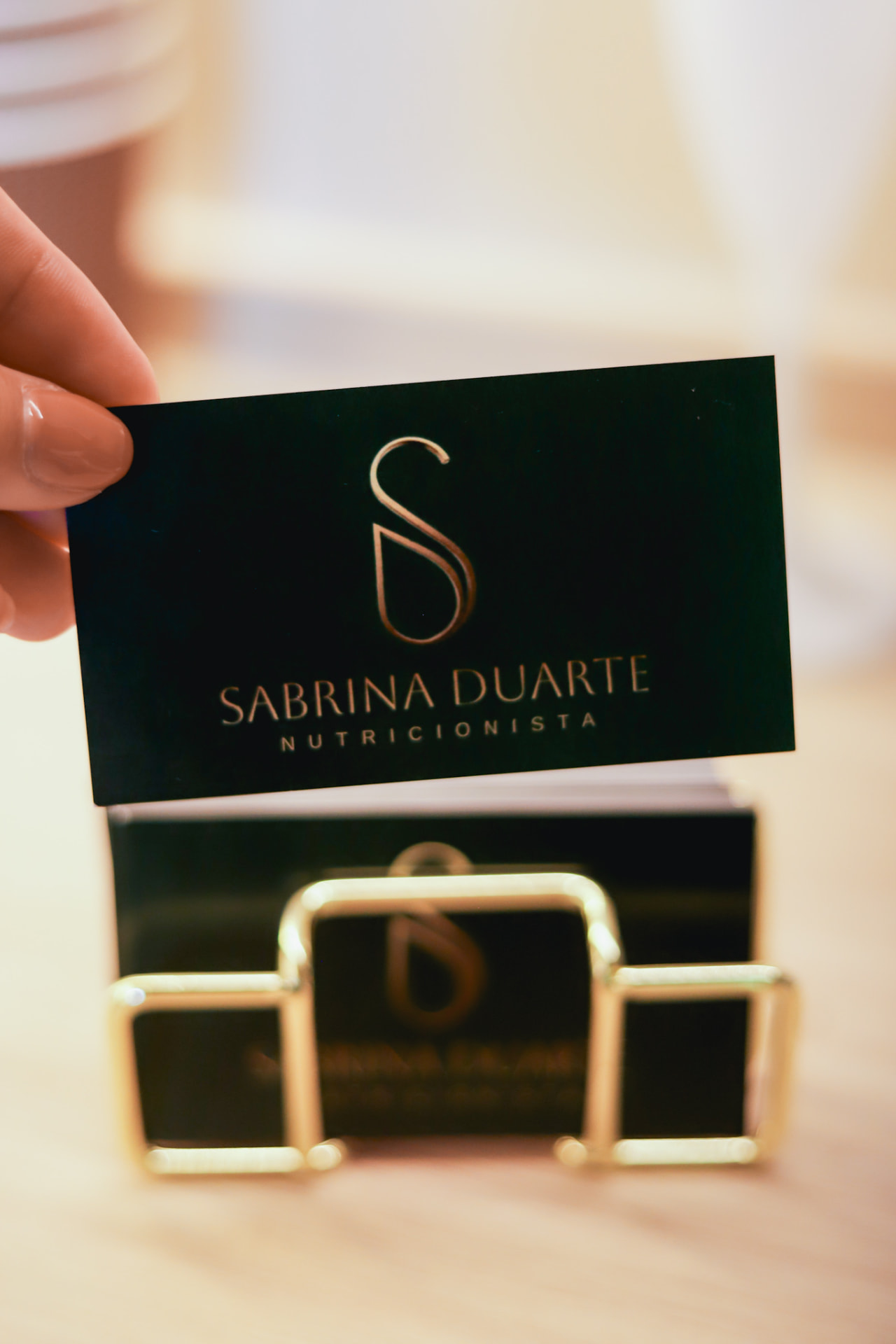 Cartão de visita da nutricionista Sabrina Duarte